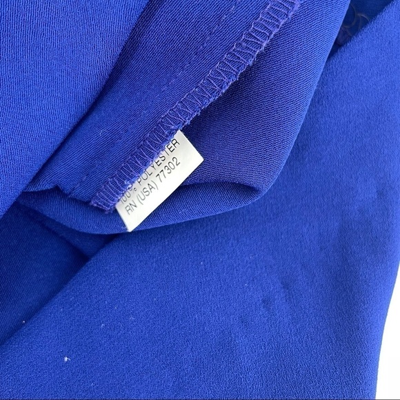 ZARA Blue Puff Shoulder 3/4 Blouse Zip Back - Picture 6 of 8